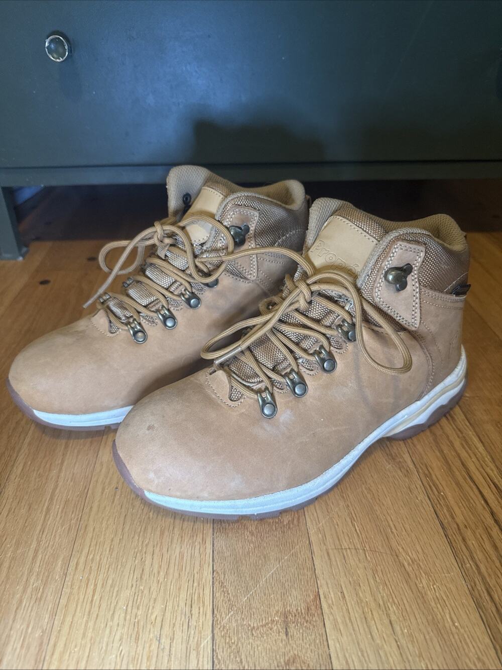 Propét Pia Waterproof Ankle Boots Womens 9 Nubuck Comfort Hiking Brown
